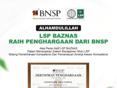 LSP BAZNAS Raih Penghargaan BNSP, Perkuat Profesionalisme Amil Zakat Nasional