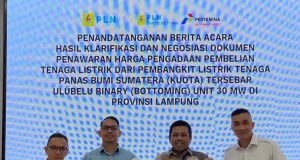 Konsorsium PGE-PLN IP Sepakati Tarif dengan PLN untuk PLTP Ulubelu Bottoming Unit