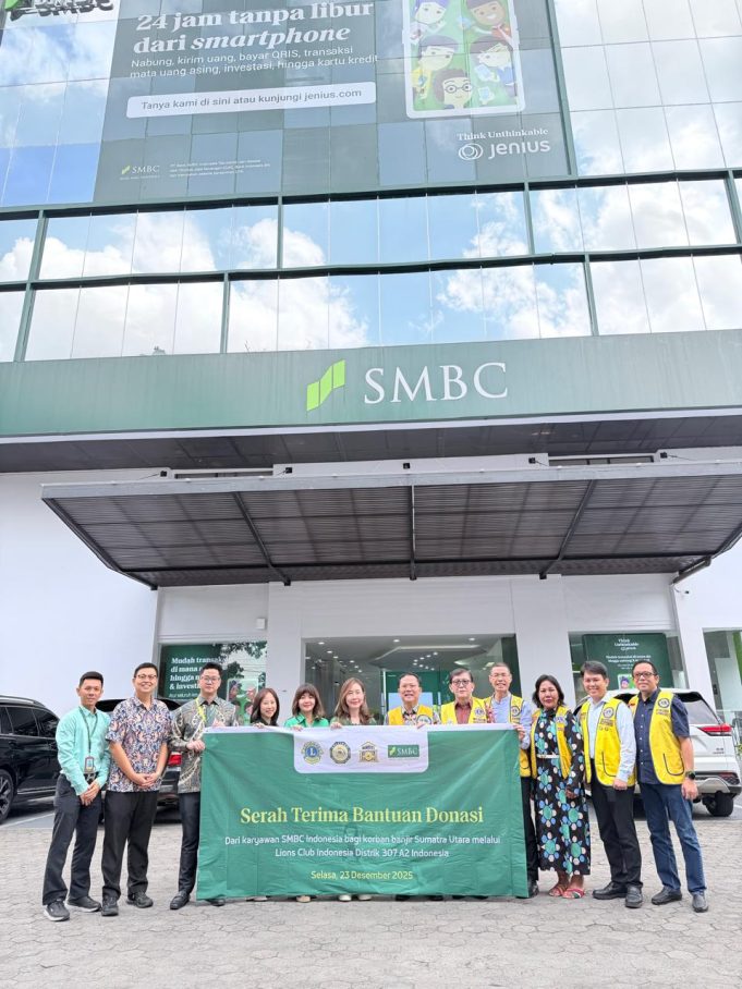 SMBC Indonesia Gandeng Lions Club Salurkan Bantuan bagi Korban Banjir di Sumatra Utara
