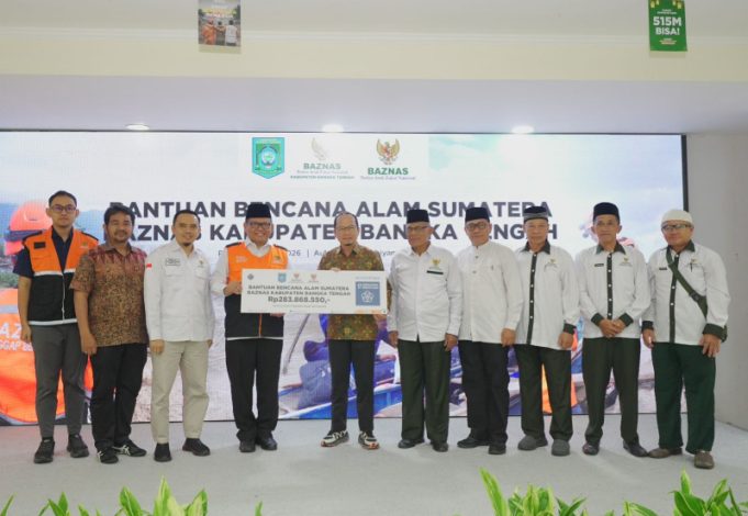 Lewat BAZNAS RI, BAZNAS Kabupaten Bangka Tengah Salurkan Bantuan Bencana Banjir Sumatra Rp283 Juta
