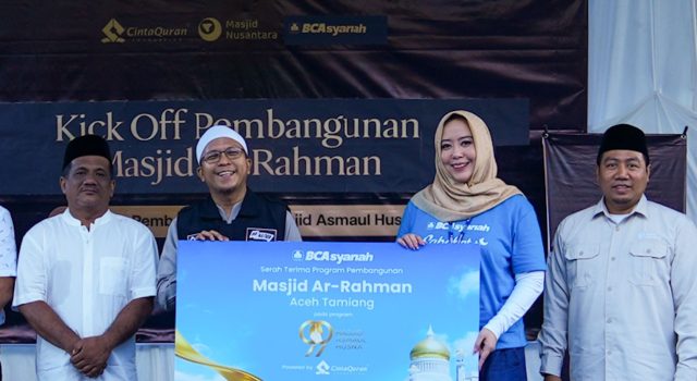 BCA Syariah Menebar Berkah, Pembangunan 99 Masjid Asmaul Husna Pertama di Aceh Dimulai