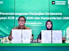 SAH. USAI TEKEN KERJASAMA DENGAN KEMENTRIAN UMKM, BSN RESMI SALURKAN KUR